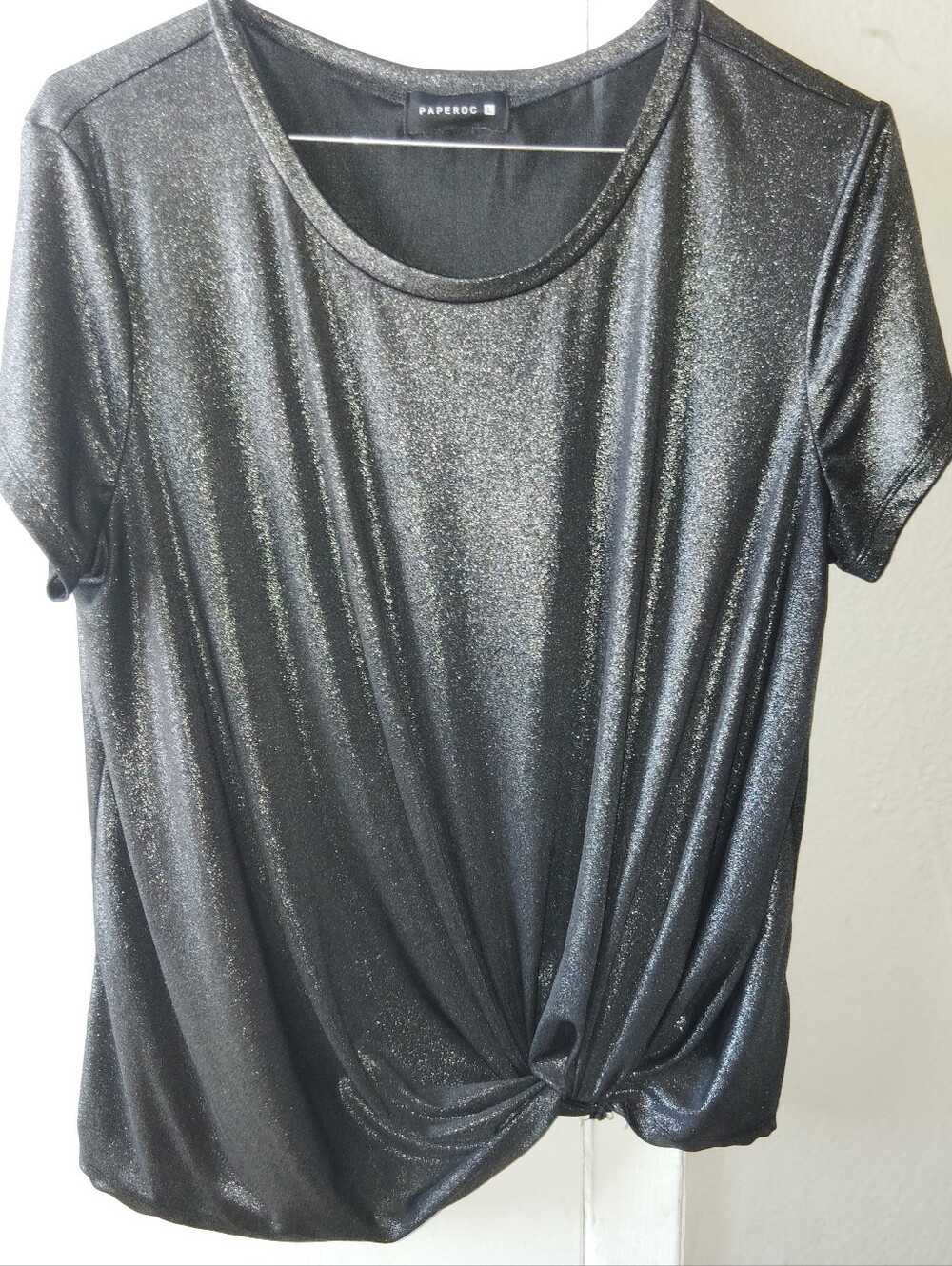 Paperoc Black Metallic Twist Front Top Size L